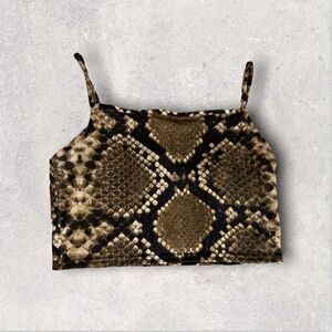 𝅺: :NEW 90s / Y2K Inspired Snake Skin Print Crop Tank Top : :